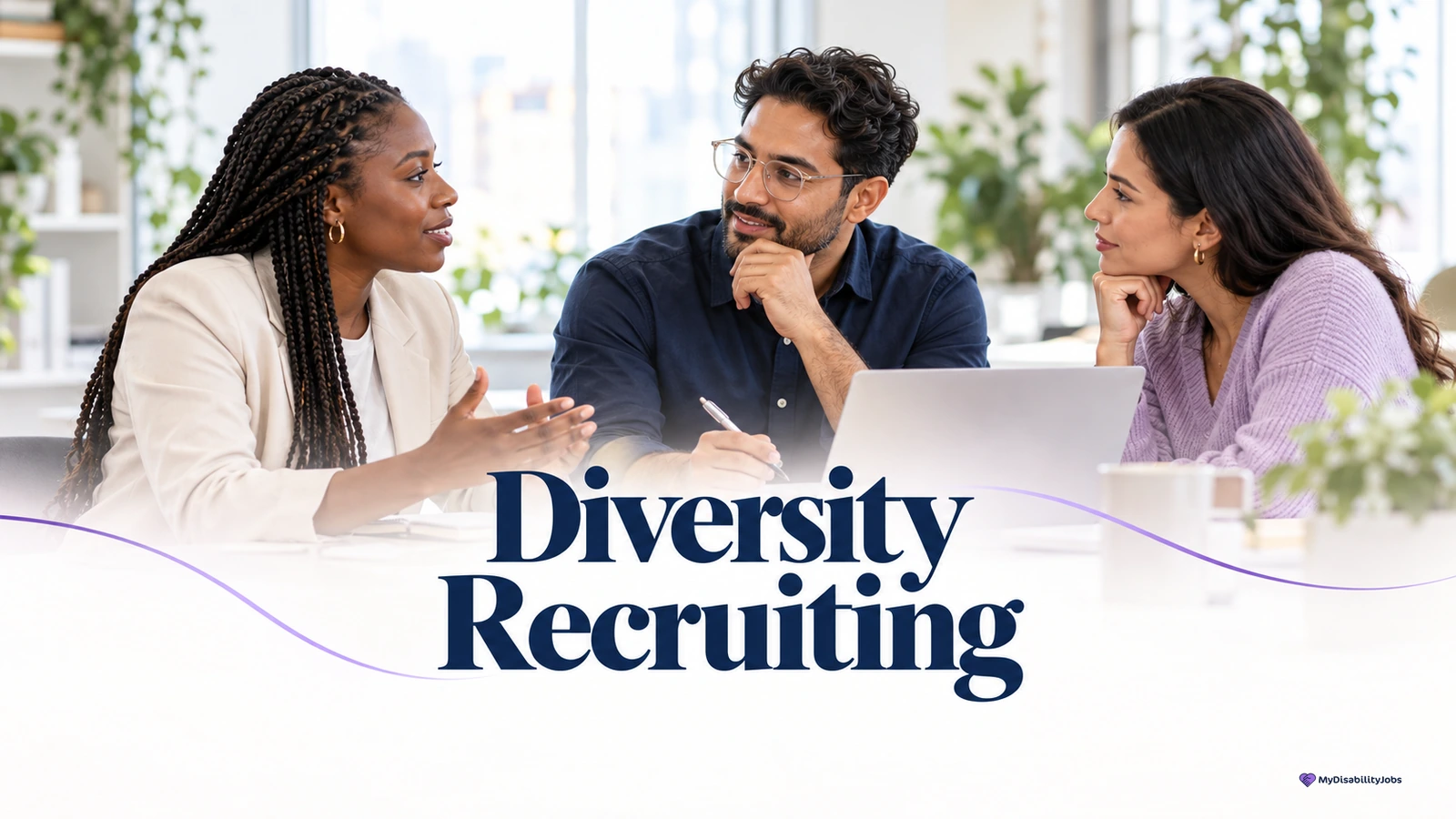 HR professionals discussing diversity recruiting in a modern workplace