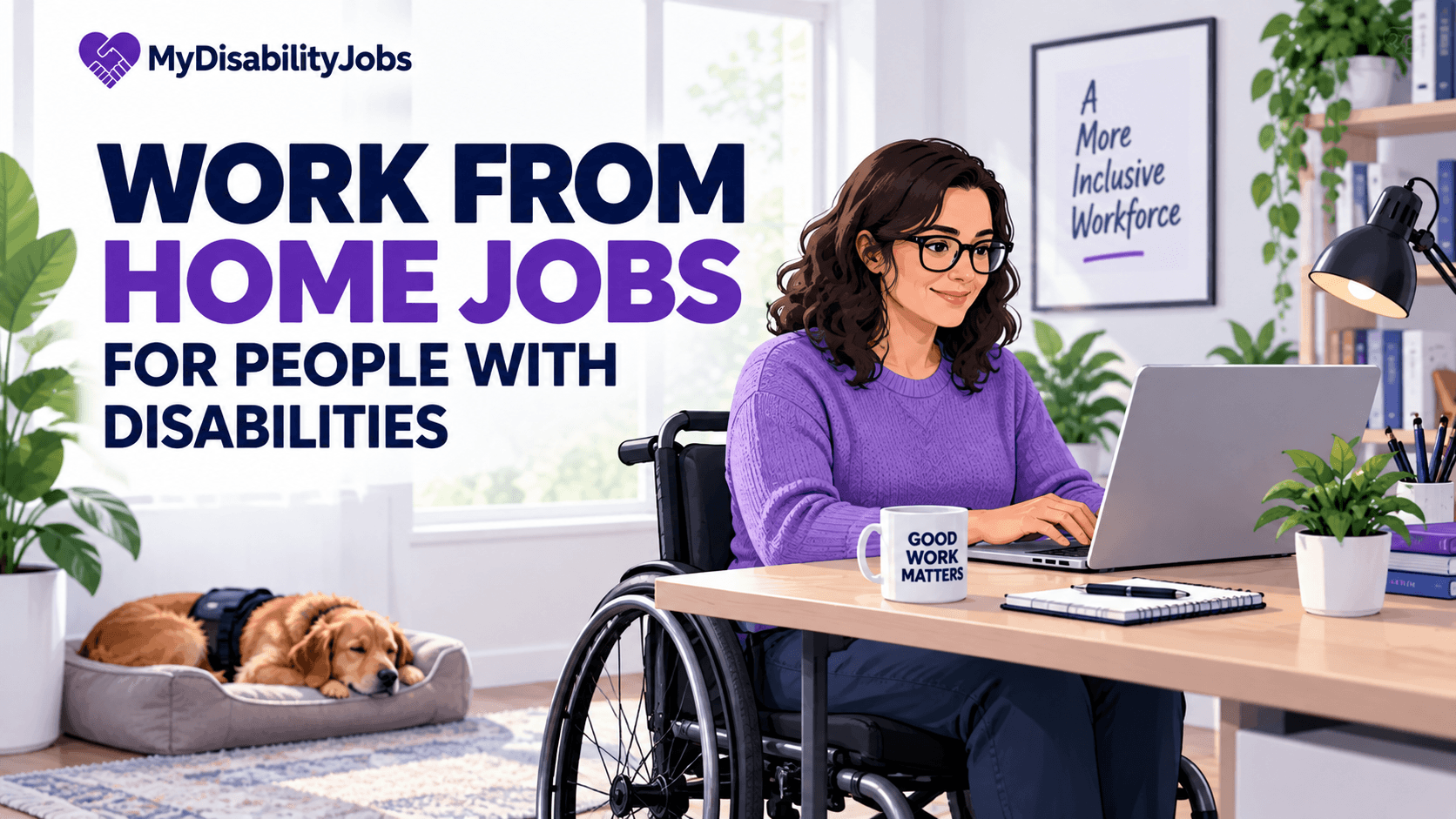 Disabled professional working from an accessible home office
