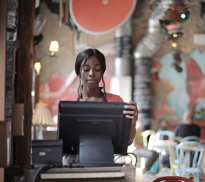 Cashier at work