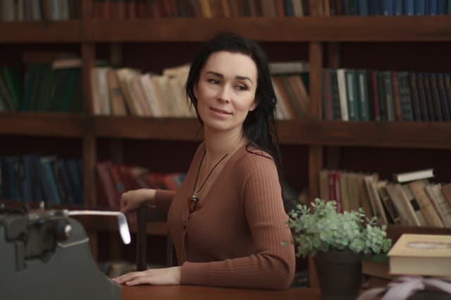 librarian woman smiling