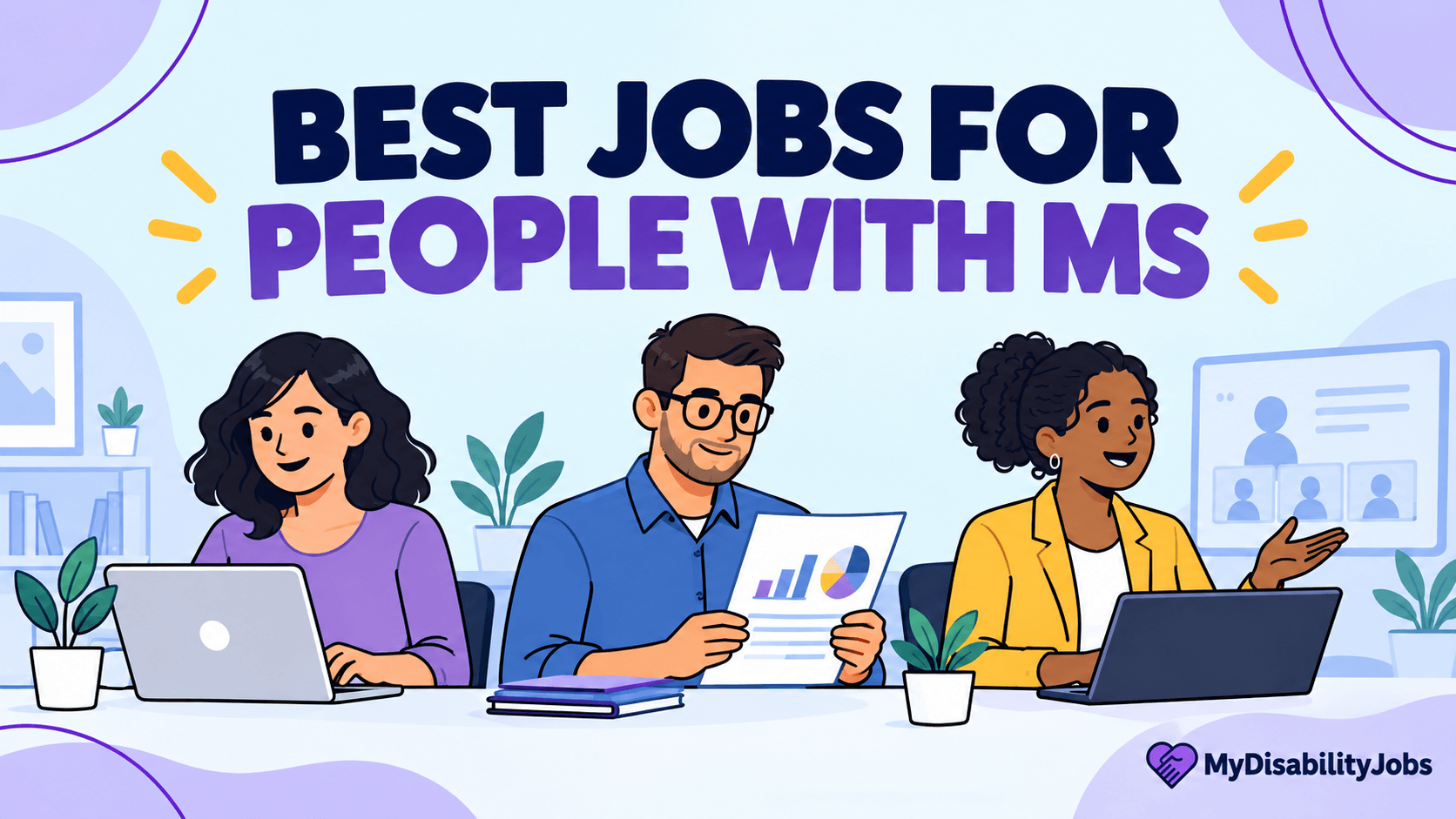 Illustration for best jobs for people with MS