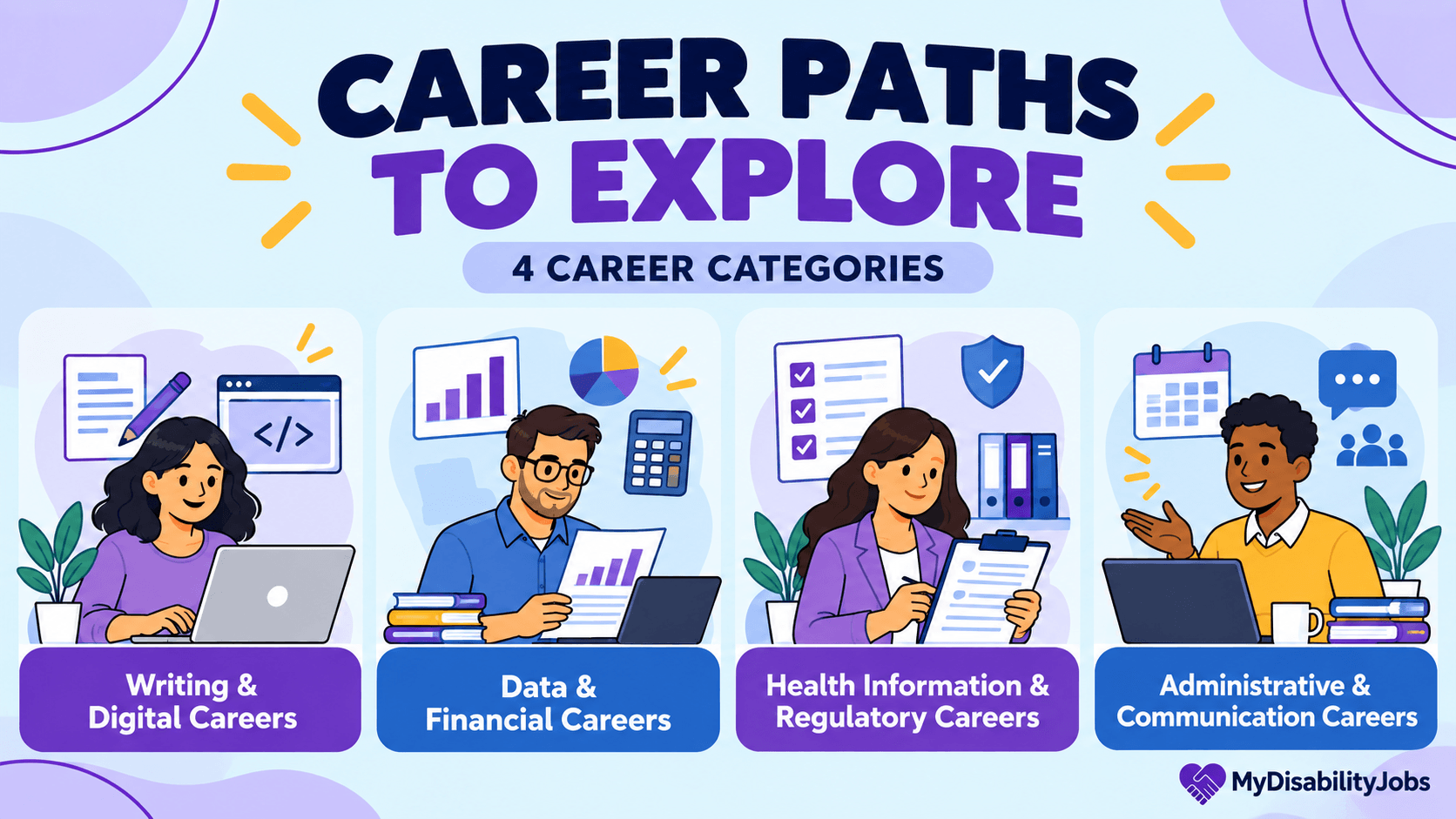 Career paths for people with MS illustration